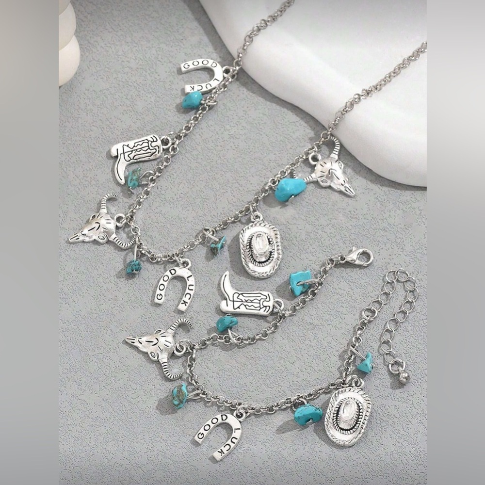 Western Charm Necklace and Bracelet Set